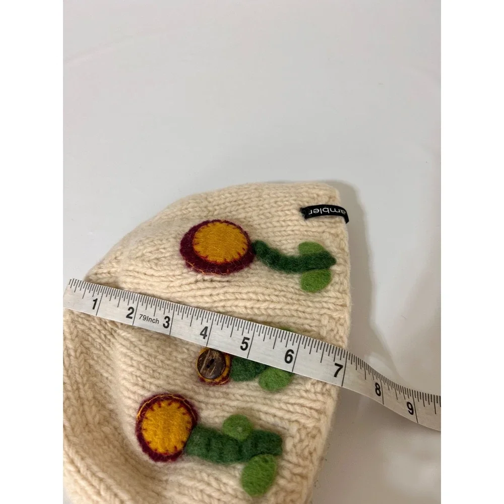 Ambler Mountain Floral Wool Hat Beanie Womens or Kids Embroidered